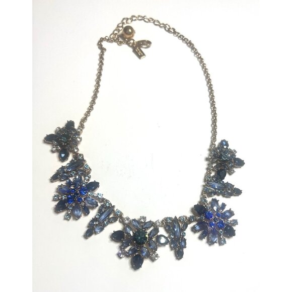 Kate Spade Necklace Snowy Nights Blue Crystal Floral Cluster Rose Gold Tone - Picture 5 of 8